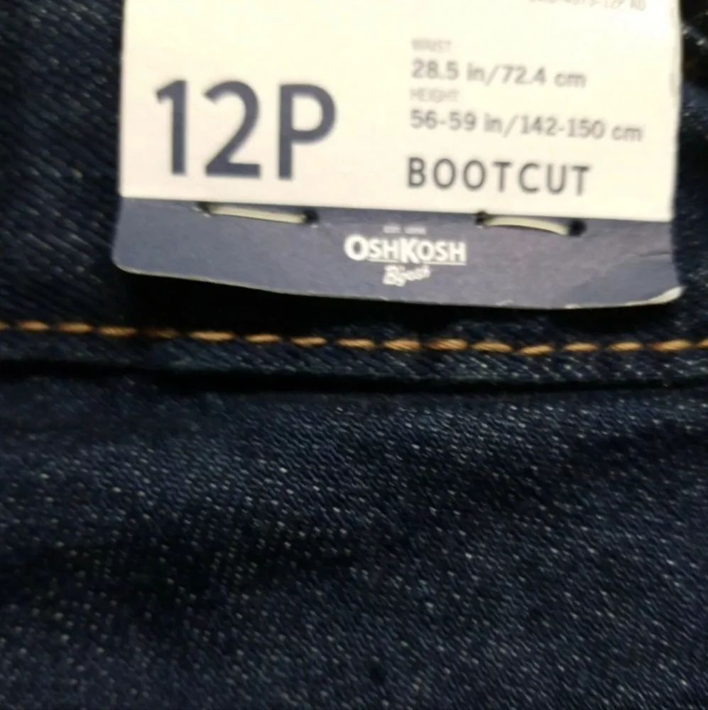 Girls B'gosh Boot Cut Jeans, Size 12P(31 x  25) Dark Wash, Adjustable Waist